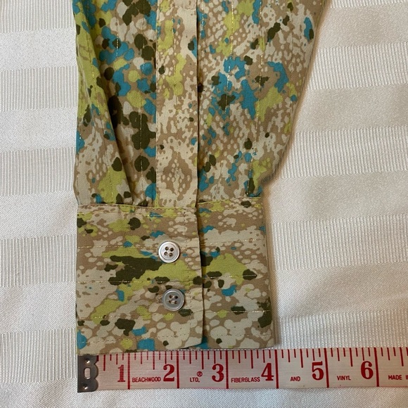 Kate Hill Woman Silk Blend Snake Print  w/ Gold Pattern Sz 1X Button-Up Blouse - Picture 11 of 15